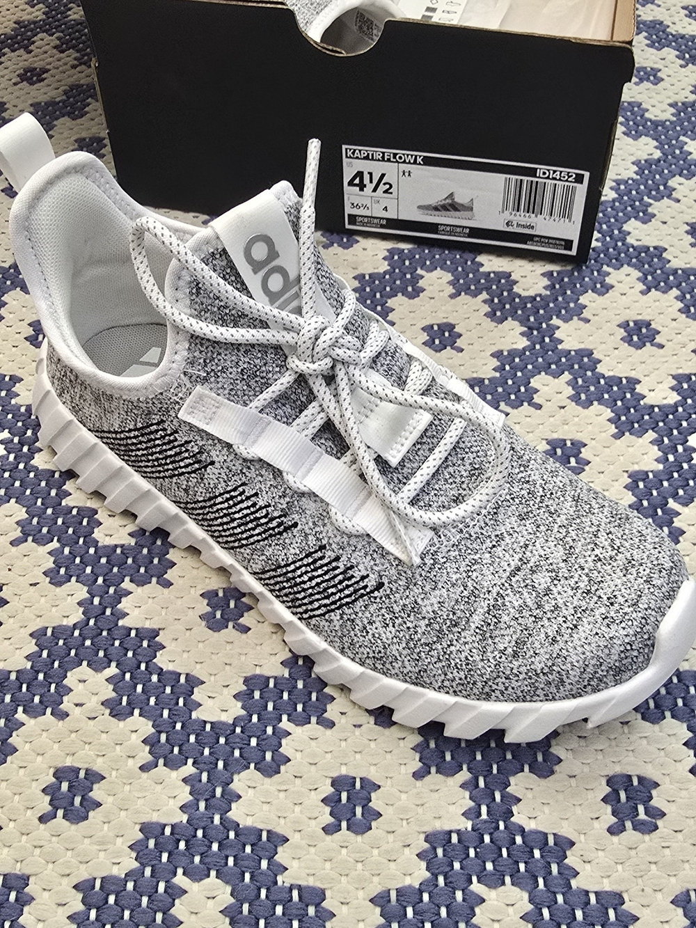 Adidas Kids' Kaptr Flow K Knit Sneaker - White/Grey